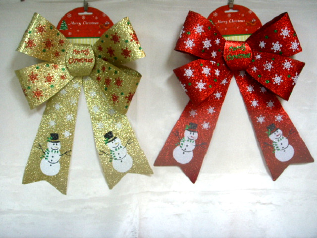 4715872476605-金紅蔥雪人大蝴蝶結吊飾