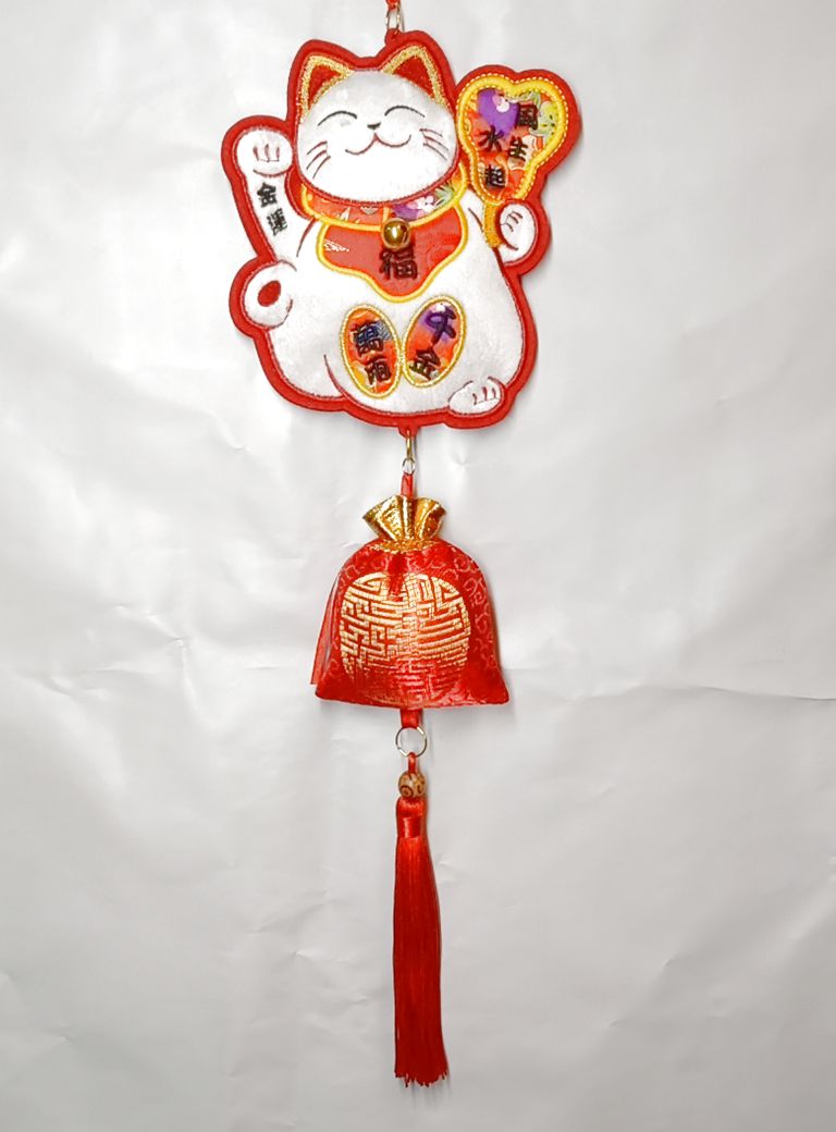 4711075070138刺繡招財貓+福袋吊飾