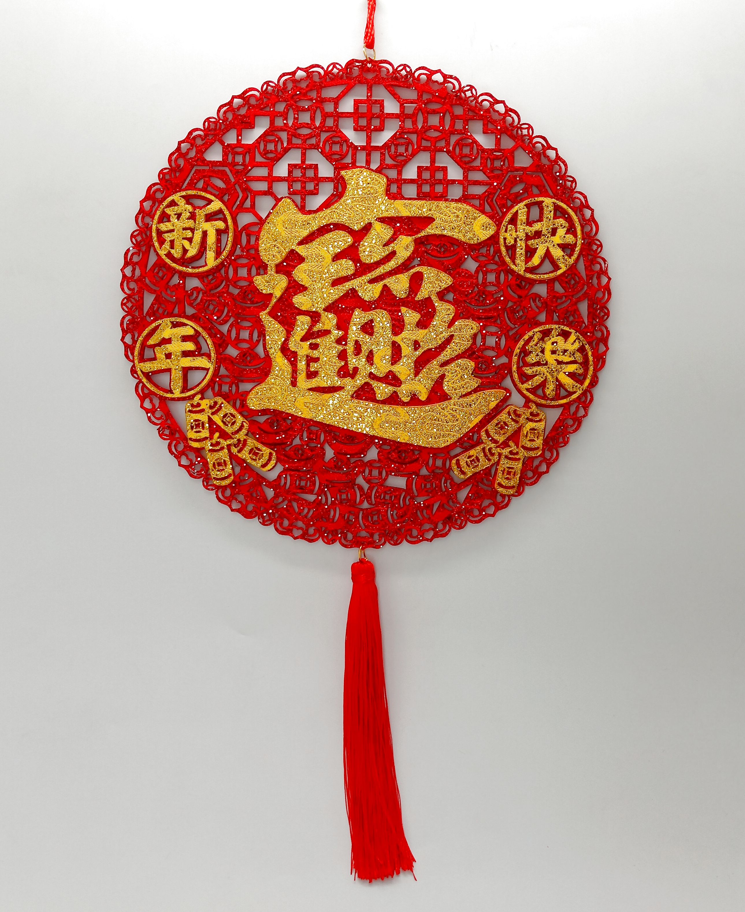 4711075070336-30CM紅底招福吉祥吊飾-燈籠.圓2-2