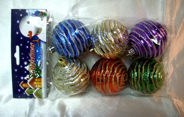 4717622272550-6入60mm多彩電鍍紋聖誕球