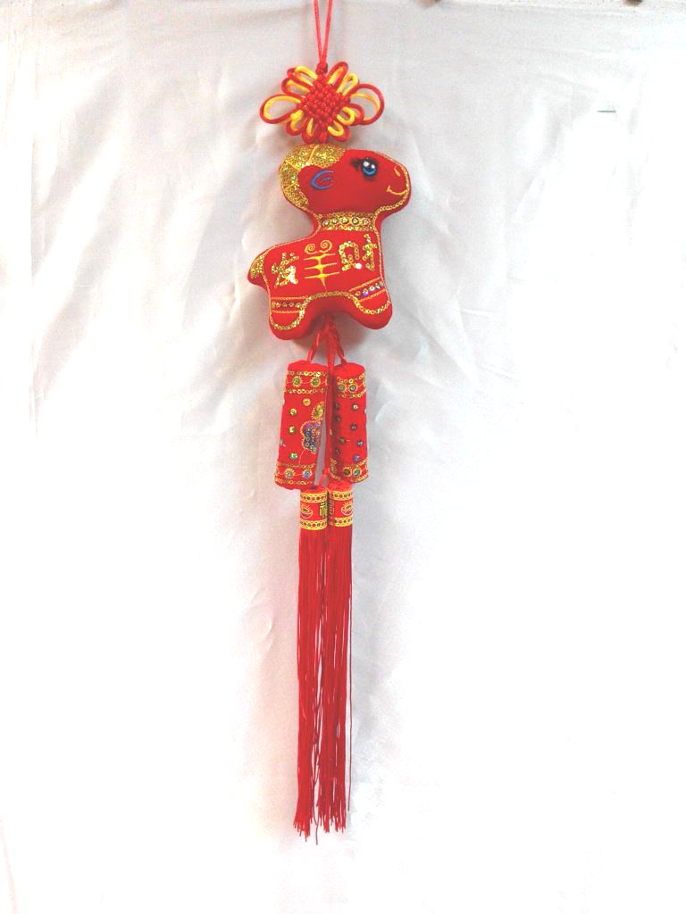 吉羊發財雙炮串吊飾