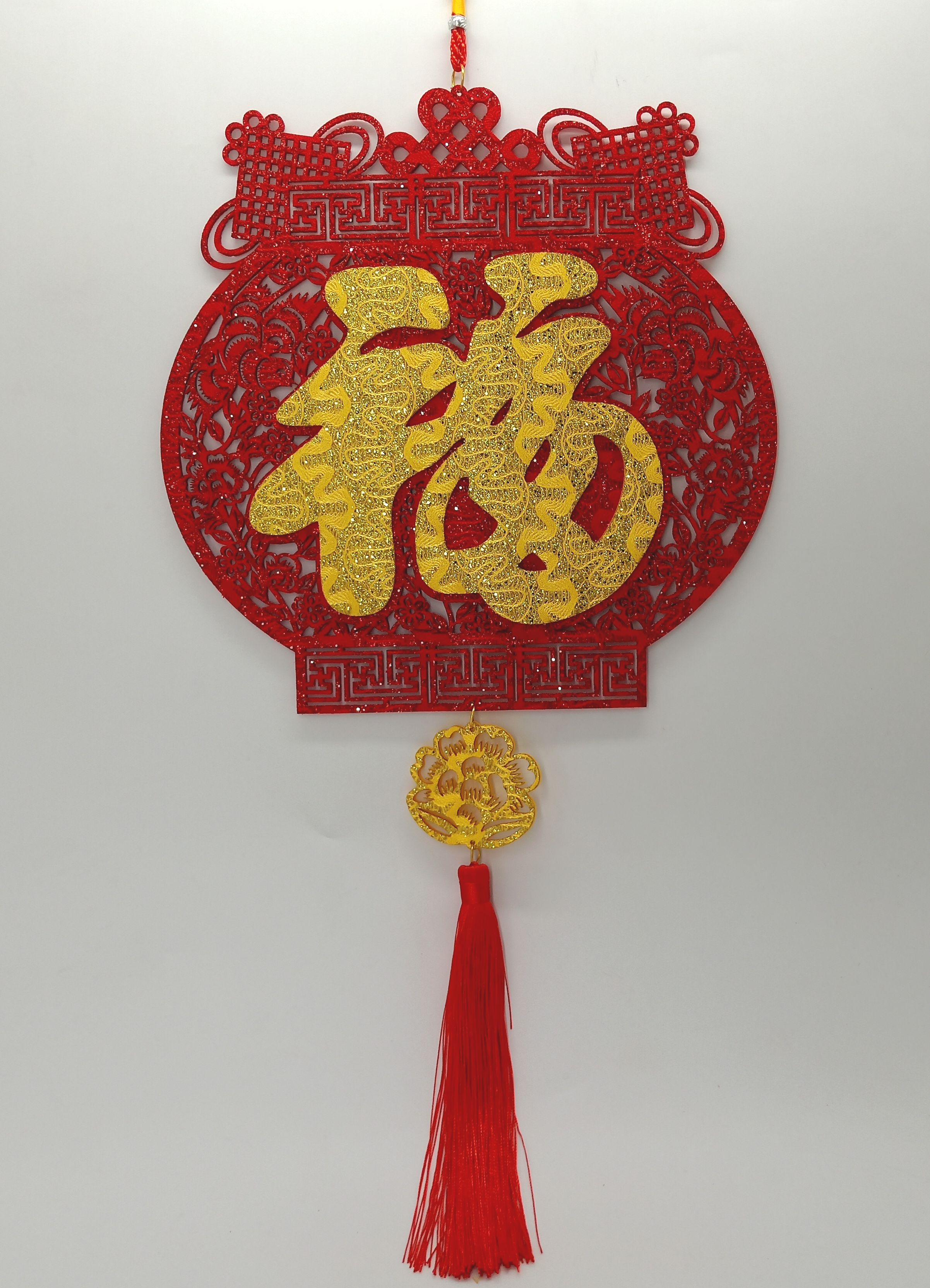 4711075070336-30CM紅底招福吉祥吊飾-燈籠.圓2-1