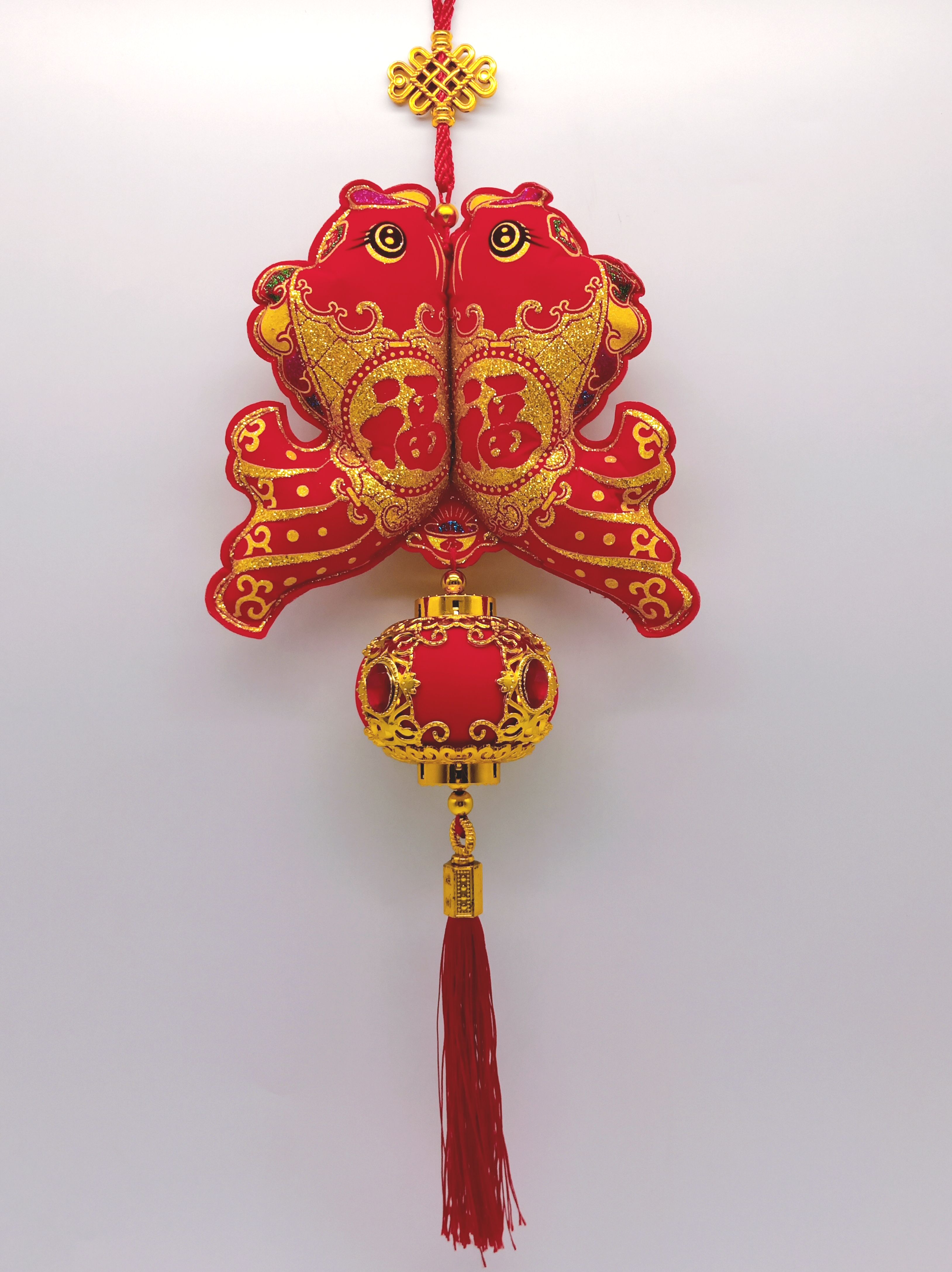 4711075070428雙魚+圓寶石燈籠吊飾