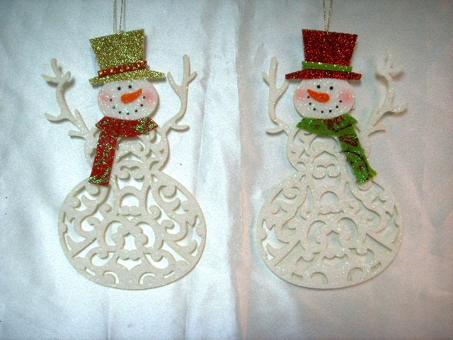 4717622272680彩蔥泡棉聖誕雪人吊飾