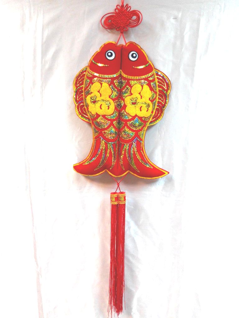 30CM七彩雙魚福吊飾