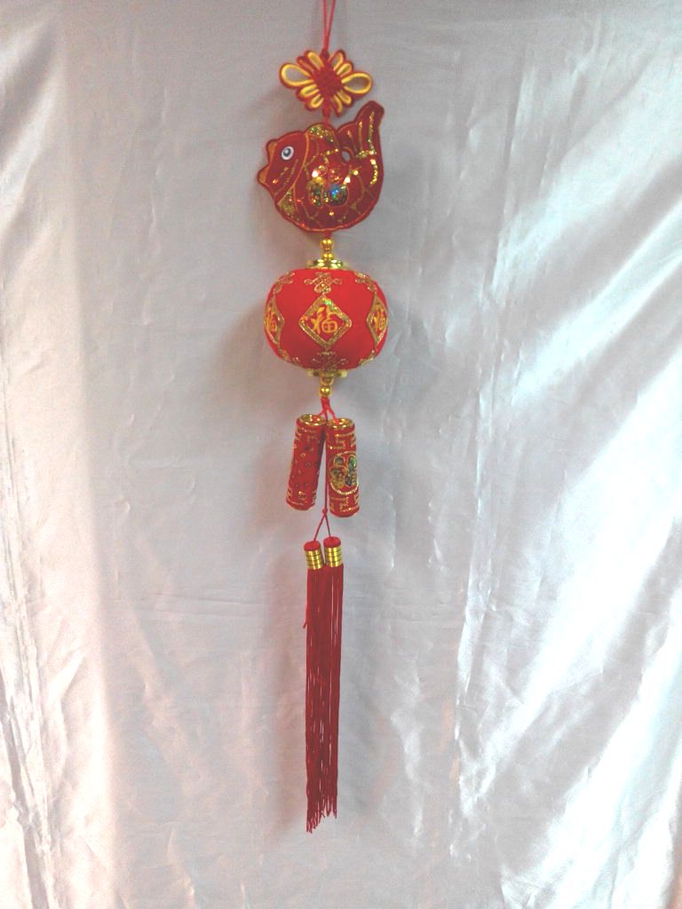 紅絨元寶+燈籠吊飾