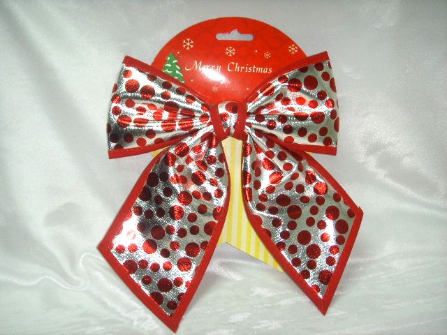 4715872473437-銀底紅點蝴蝶結吊飾