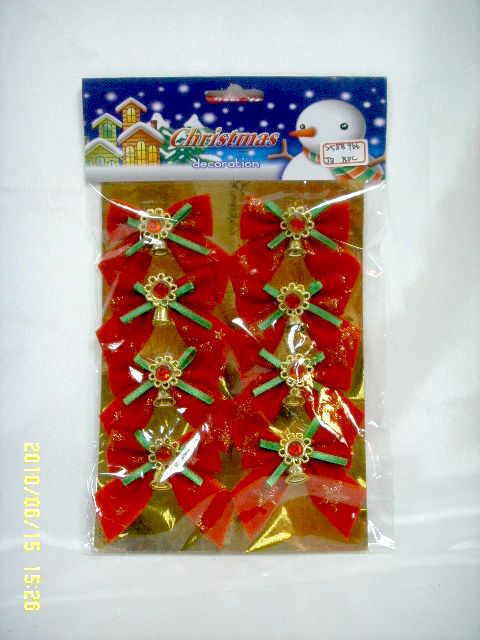 47115428730135-8入紅絨布蝴蝶結吊飾