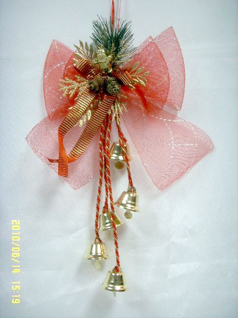 4711542839671金紅網紗蝴蝶結吊飾-紅