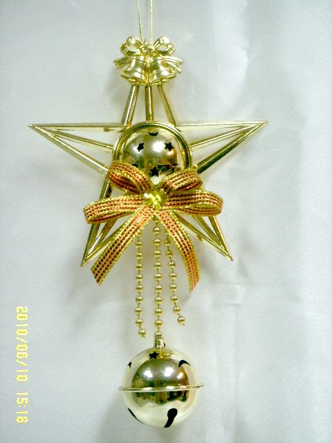 4711542830272聖誕五角星+雙鈴吊飾(金銀紅)