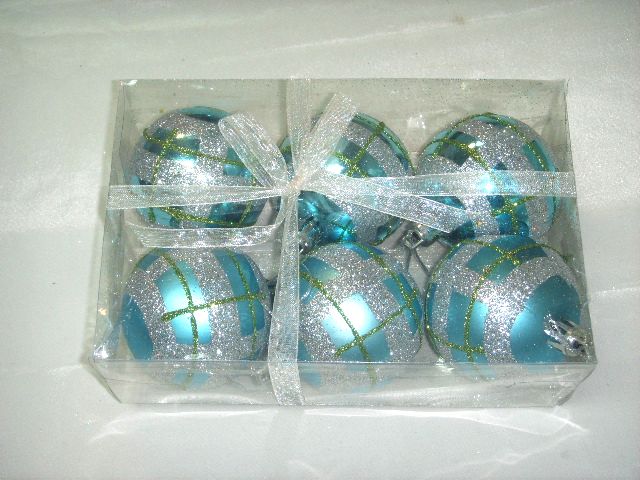 4715872473536-6入6公分冰藍銀聖誕球