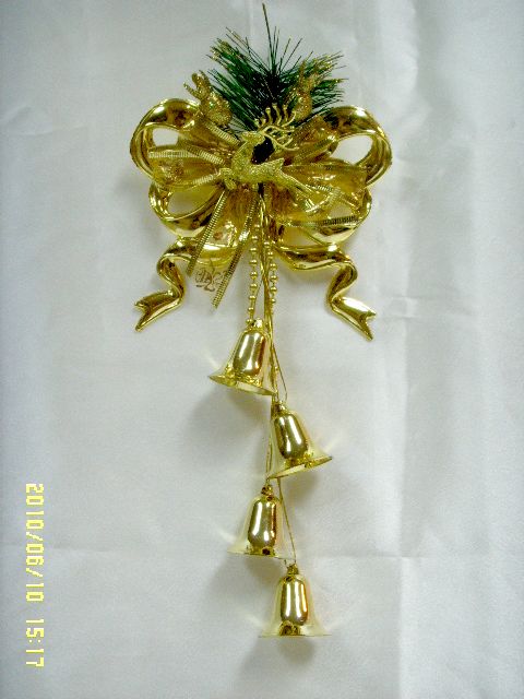 4711542830265電鍍蝴蝶結+聖誕鈴串(金紅)