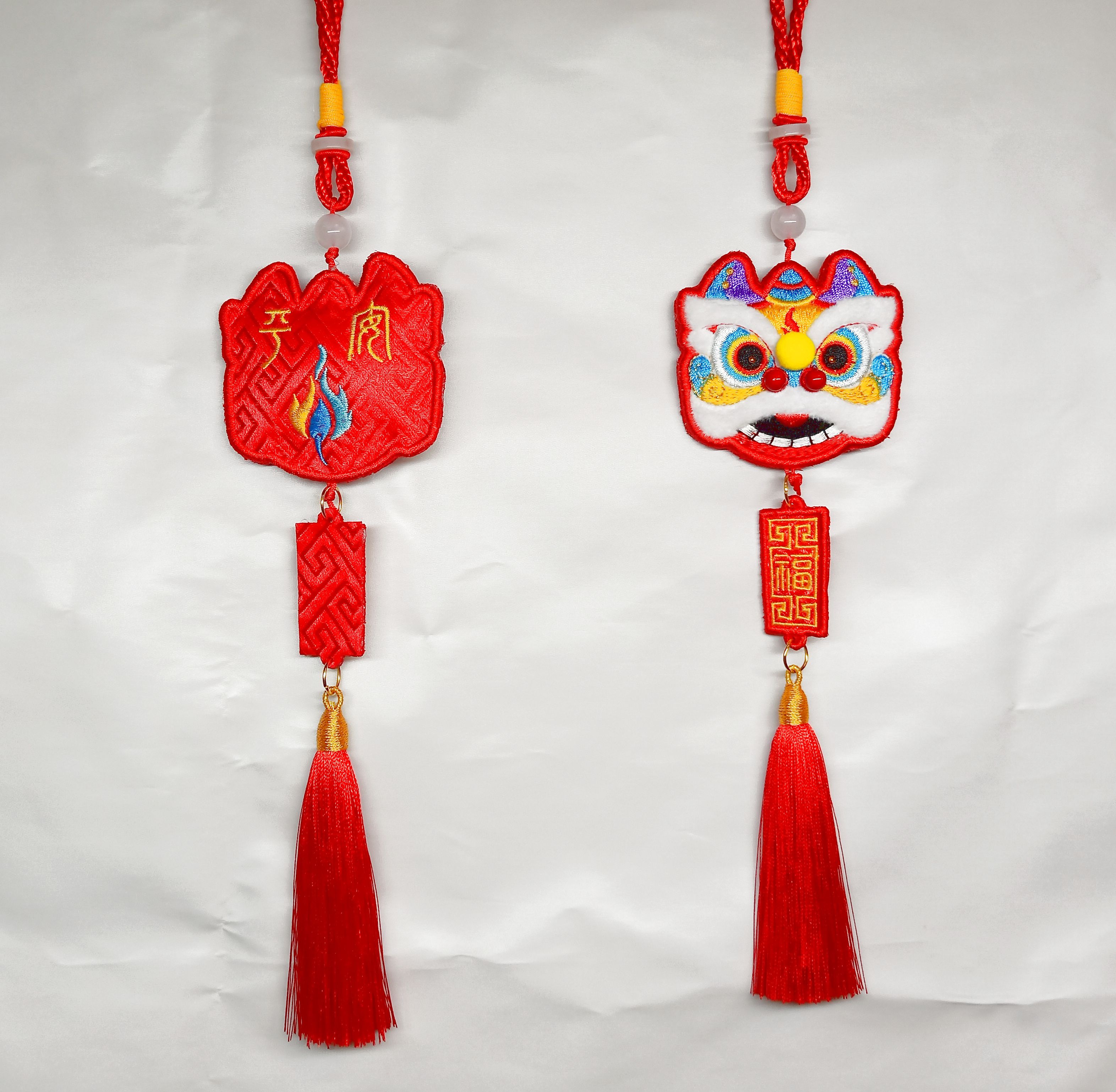 4711075070114刺繡醒獅吉祥小吊飾