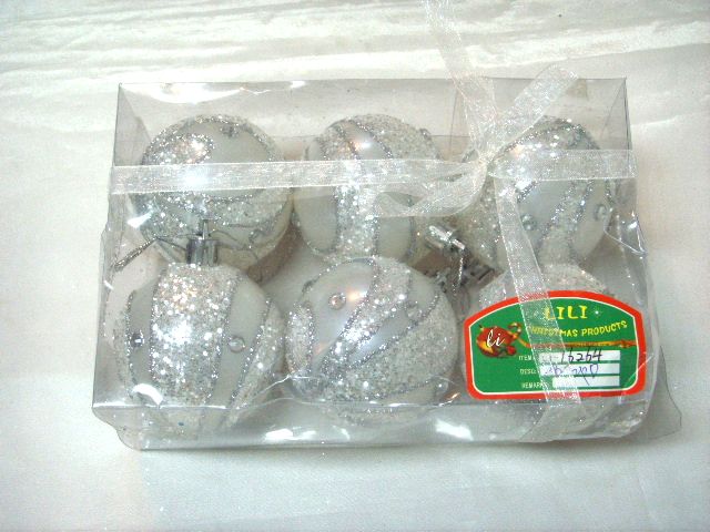 4715872473987-6公分6入銀條紋聖誕球