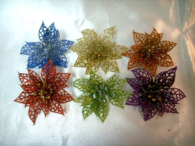 4717622272826-6入多彩網紗聖誕紅吊飾