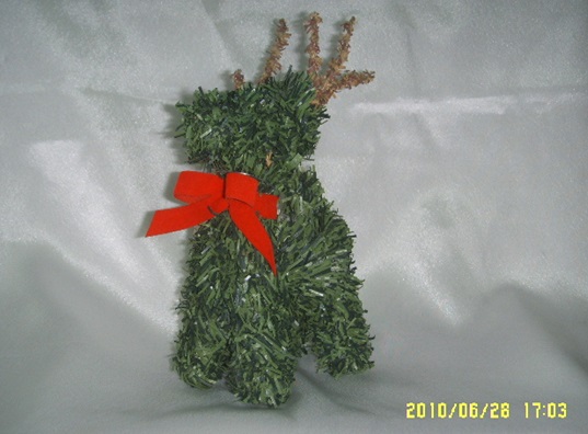 4711542830807-15cm聖誕麋鹿擺飾-綠