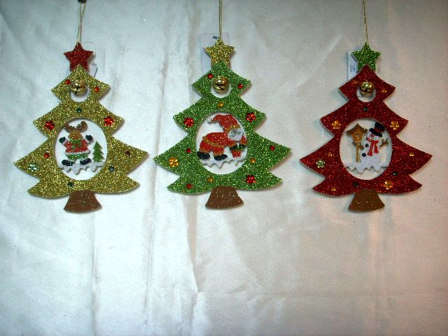 4717622272697彩蔥泡棉聖誕樹吊飾