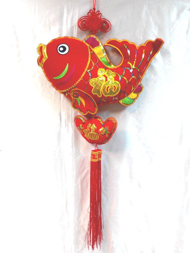 50cm彩色毛巾繡飛魚吊飾