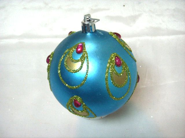 4715872473840-8cm3入寶藍金粉鑽聖誕球