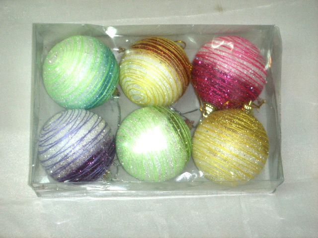 4715872473871-6公分6入白底紅線聖誕球