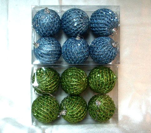 4717622273014-6入60mm藍綠金蔥粉聖誕網球