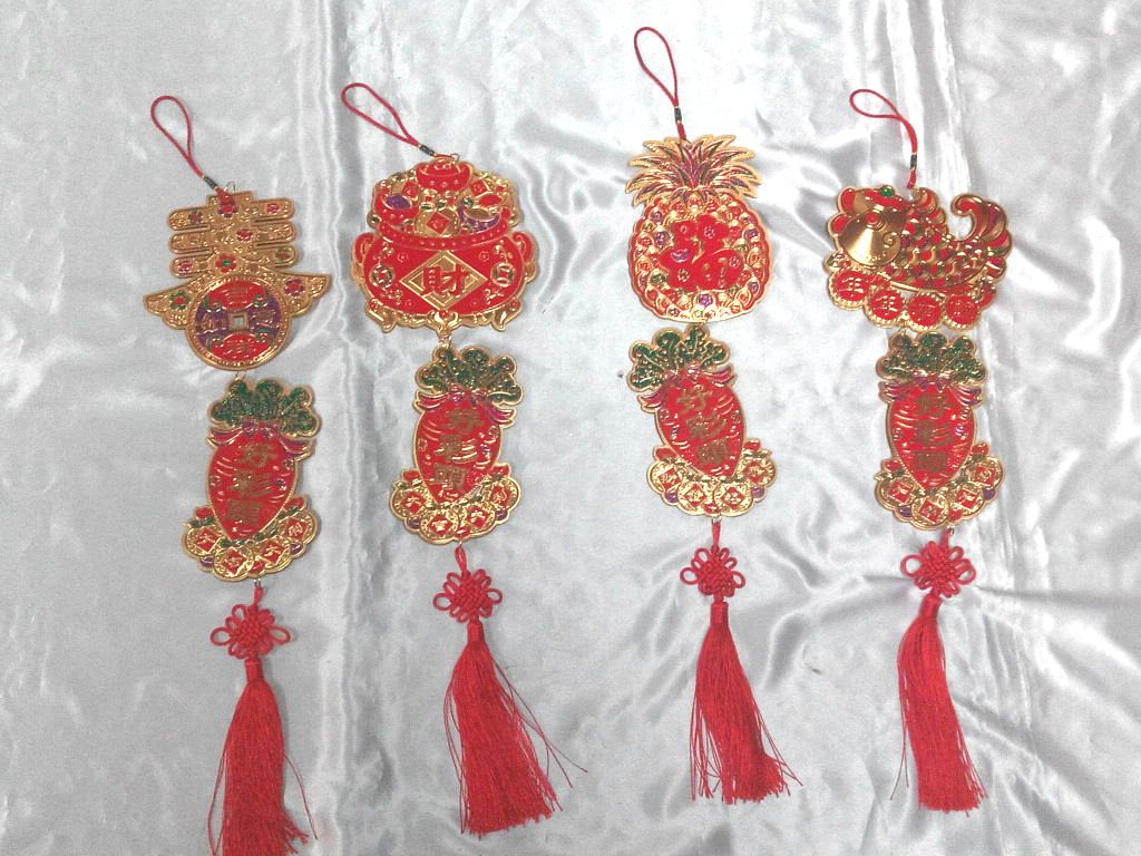 金箔植絨彩蔥小吊飾