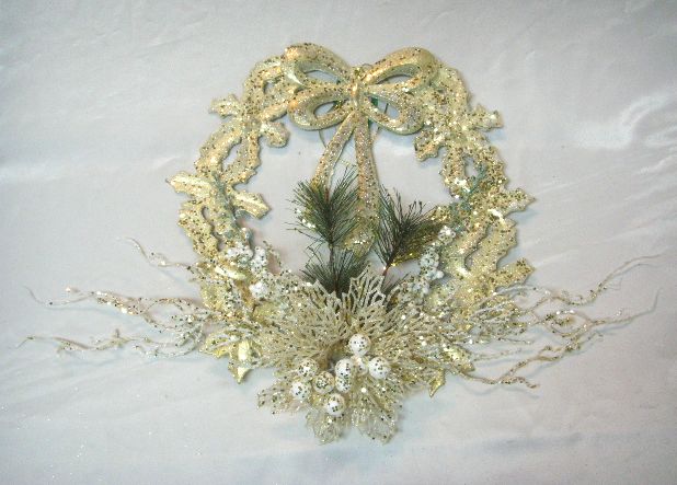 4715872473628-30公分金雪花聖誕樹圈