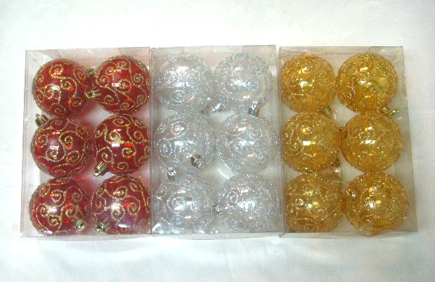 4715872473352-6入6公分透明金蔥聖誕球-金銀紅