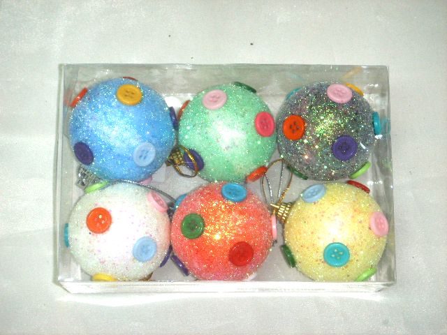 4715872473499-6入6公分彩扣多色聖誕球