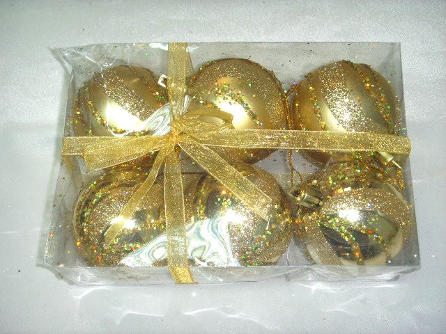 4715872473994-6公分6入金條紋聖誕球