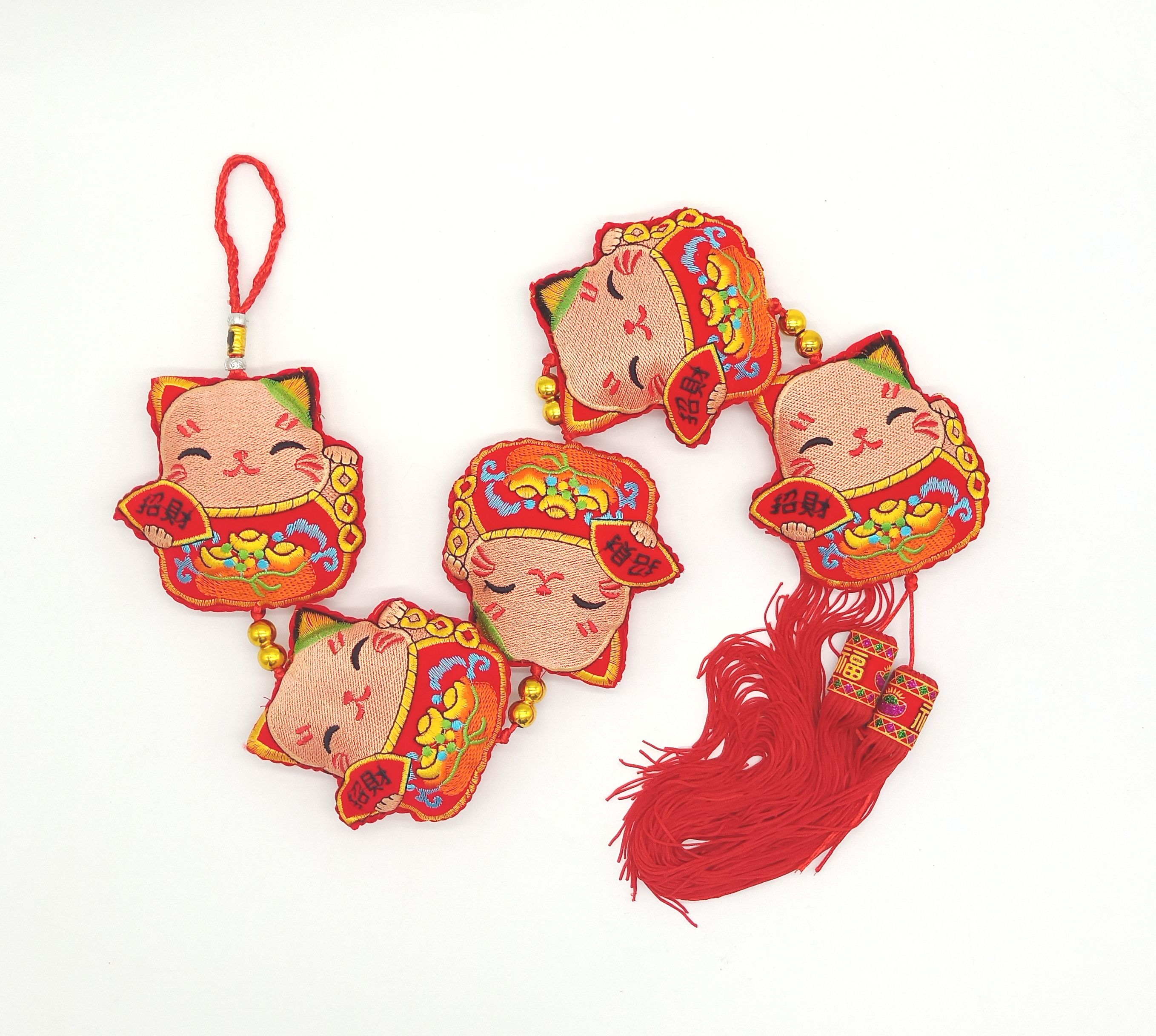 4711075070596-5入彩繡招財貓吊飾2-1