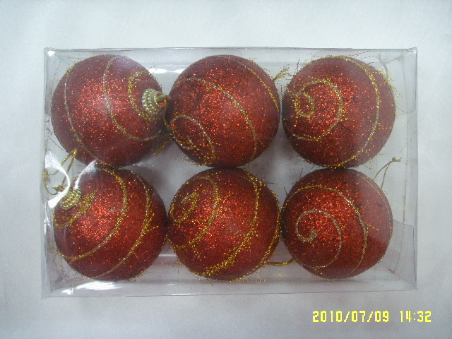 4711542830104-6入60mm紅蔥聖誕球+金絲