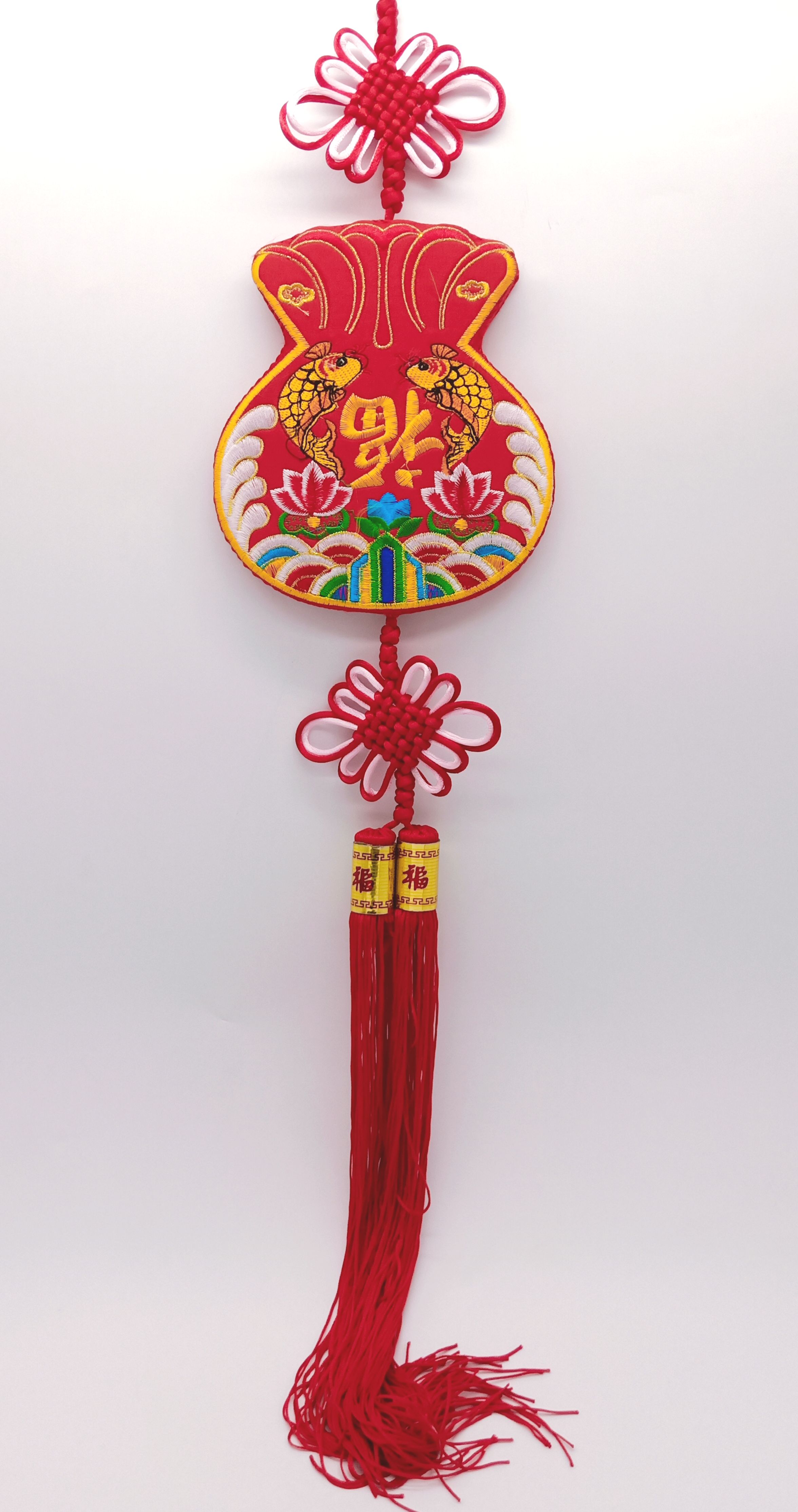 4713510789773雙魚刺繡福袋吊飾