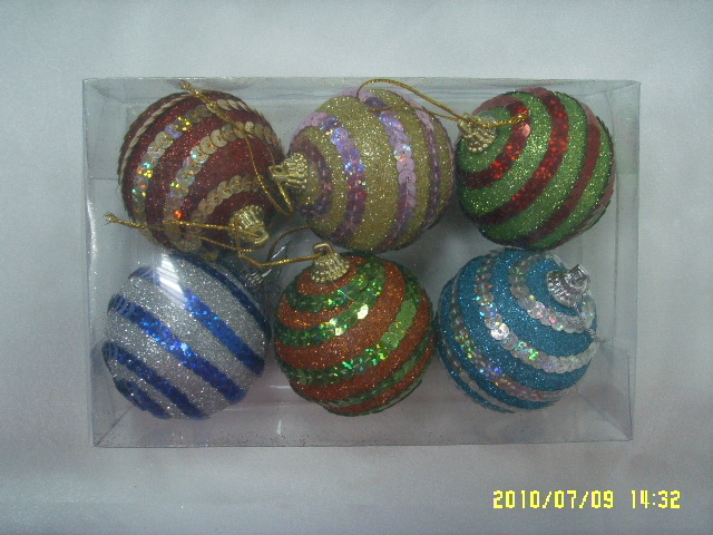 4711542830074-6入60mm彩色金蔥亮片聖誕球