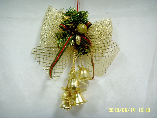 4711542839671金紅網紗蝴蝶結吊飾-金