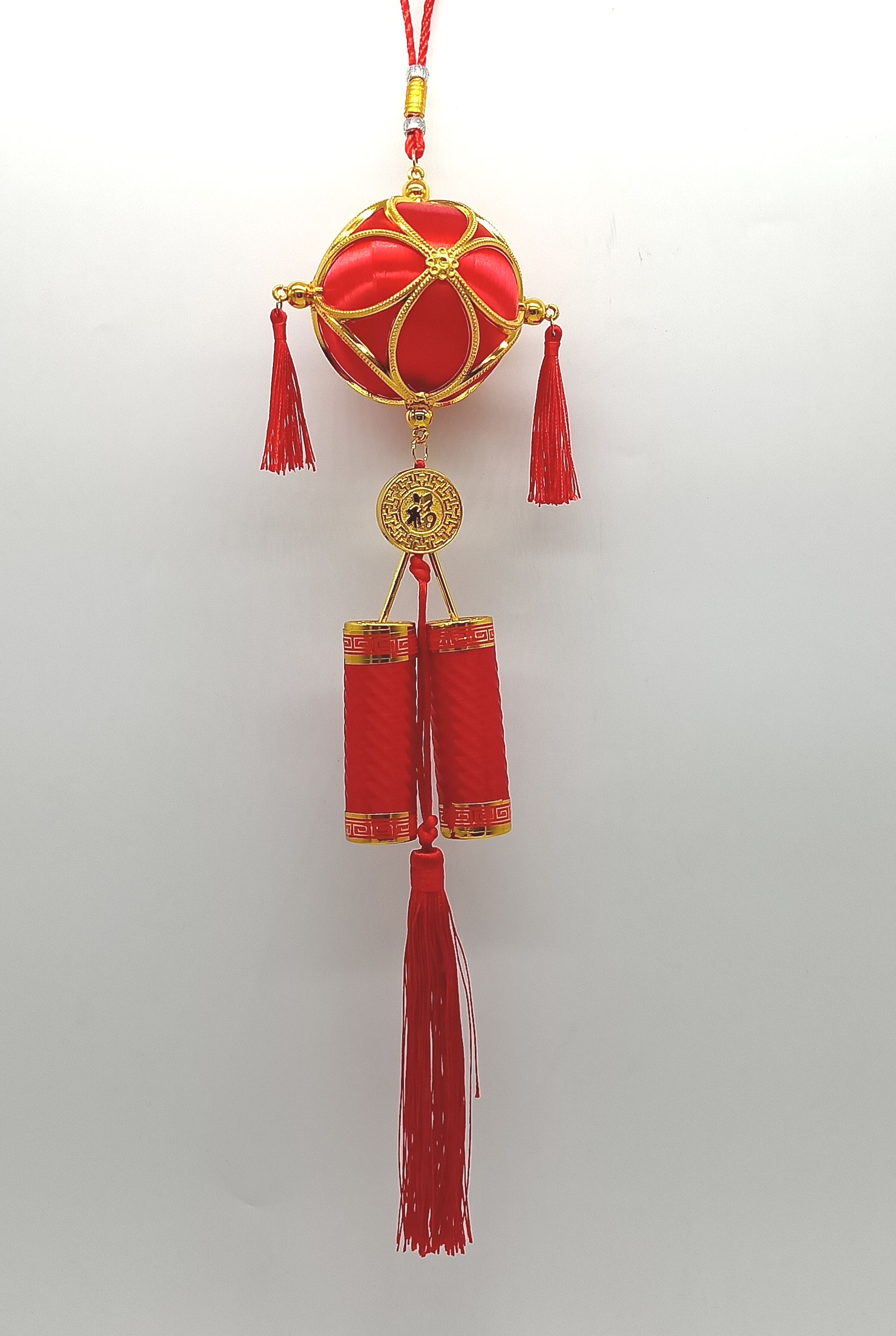 4711075070640-5cm金框絲波球+兩炮吊飾