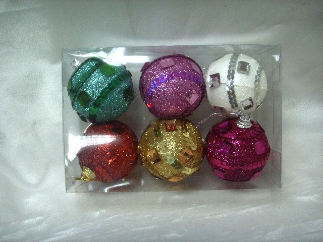 4715872473444-6入6工紛多彩水鑽亮片聖誕球