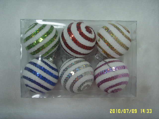 4711542830081-6入60mm彩色亮片雪花球