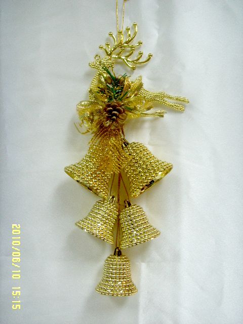 4711542830258麋鹿+花紋鐘串(金紅)