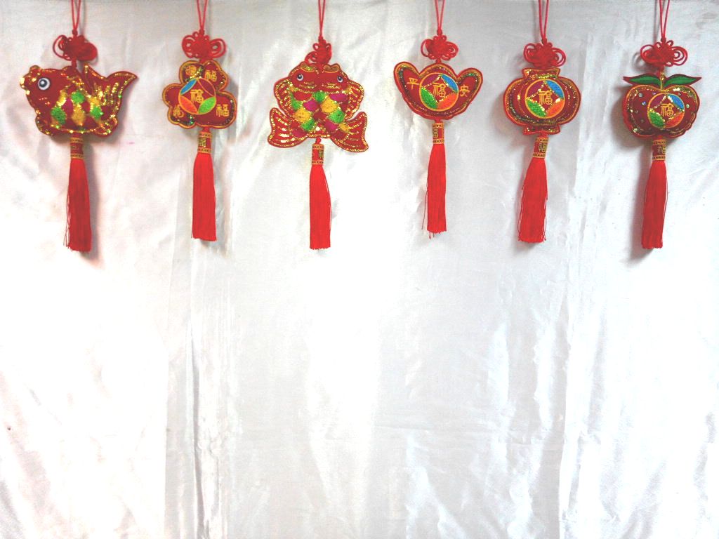 多彩毛巾繡吉祥小吊飾