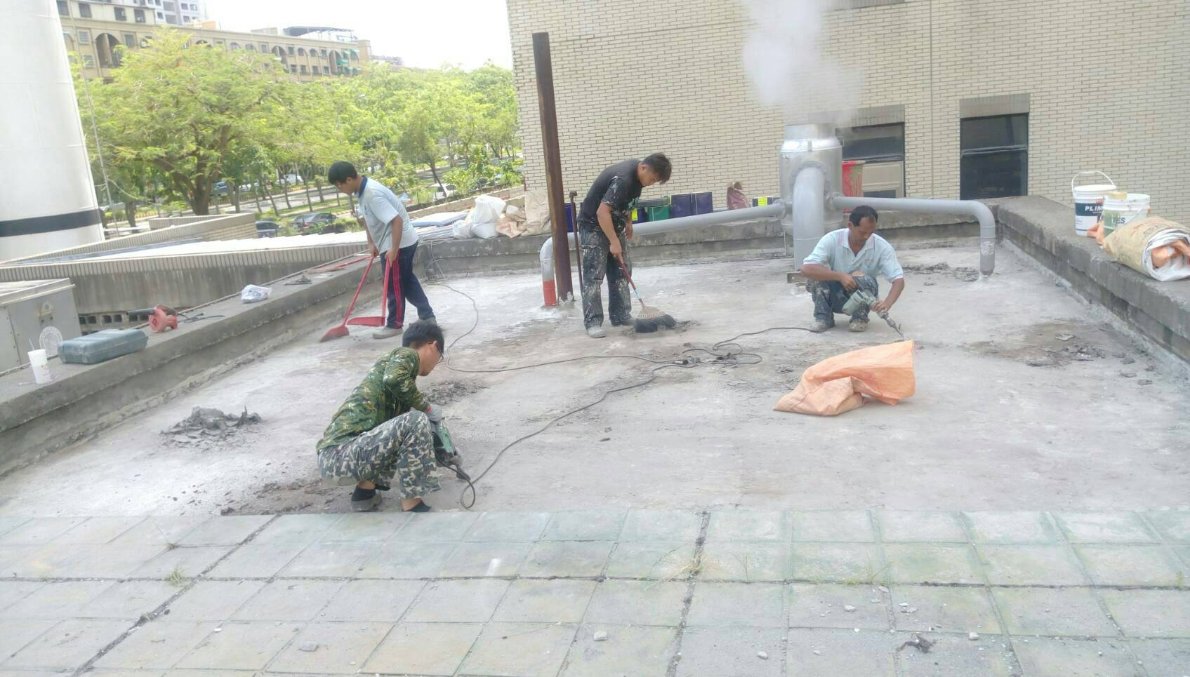 屋頂防水施工前中後照片