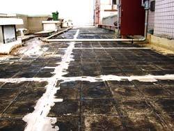 屋頂隔熱磚PU防水-施工前