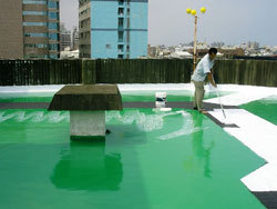 大樓屋頂防水-施工中