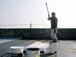 屋頂七層水性防水塗料-施工中02