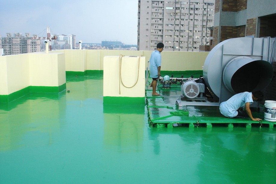 林森路PU防水施工中