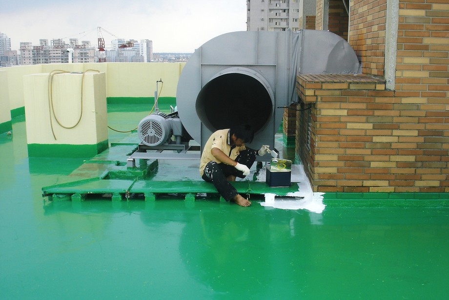 林森路PU防水施工中