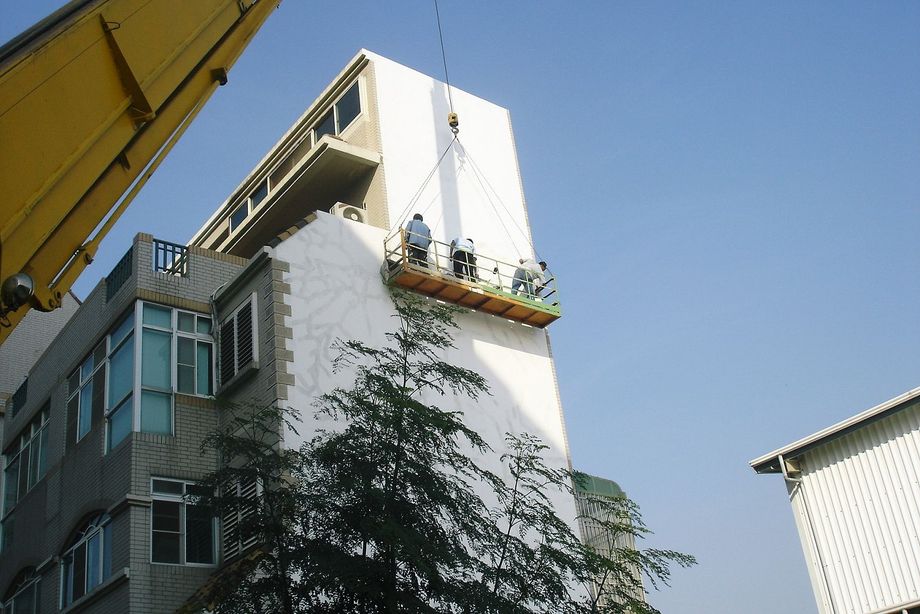 台南外牆防水施工中