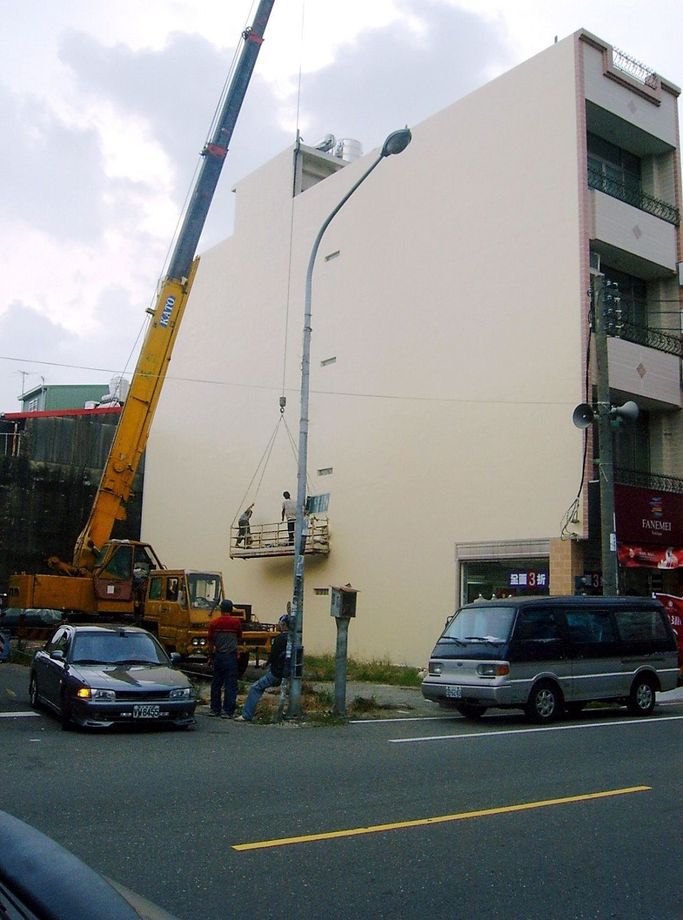 歸仁外牆防水施工中