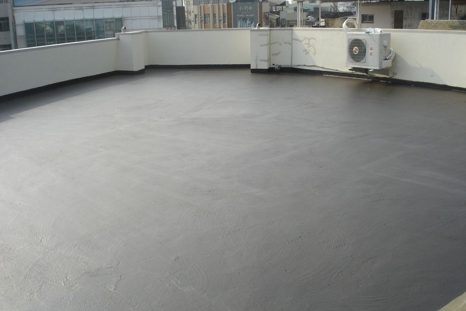 屋頂防水施工中