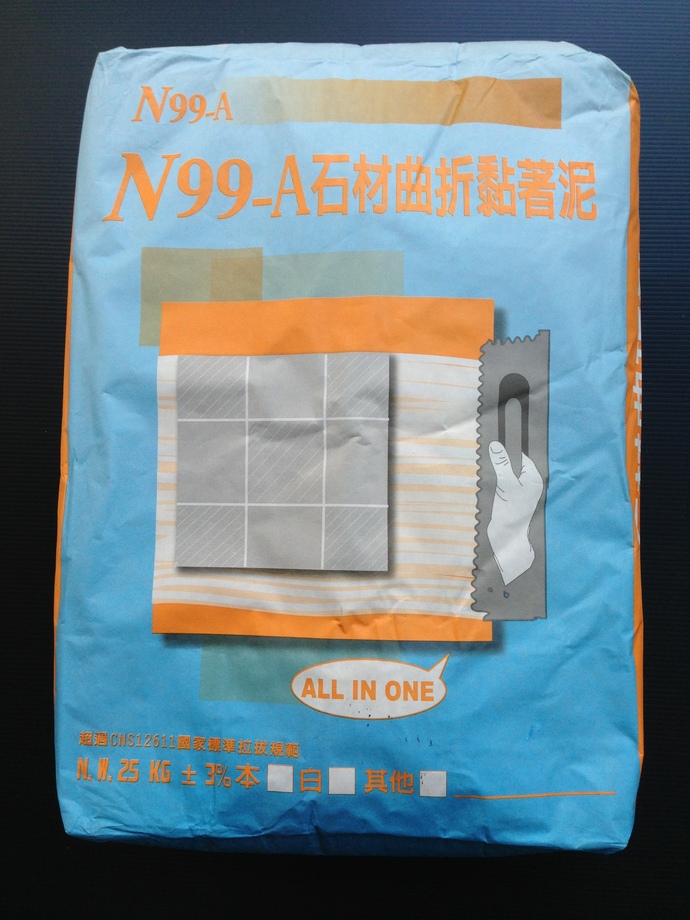 石材曲折黏著泥